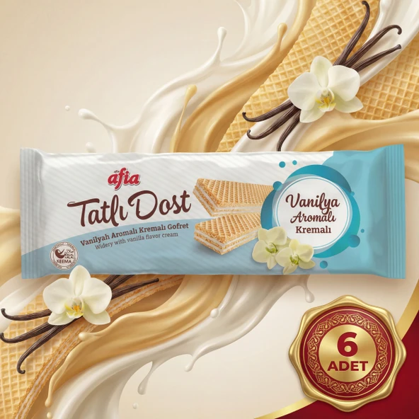 Afia Tatlı Dost Vanilya Kremalı Gofret 6x140 Gr - Resim 3