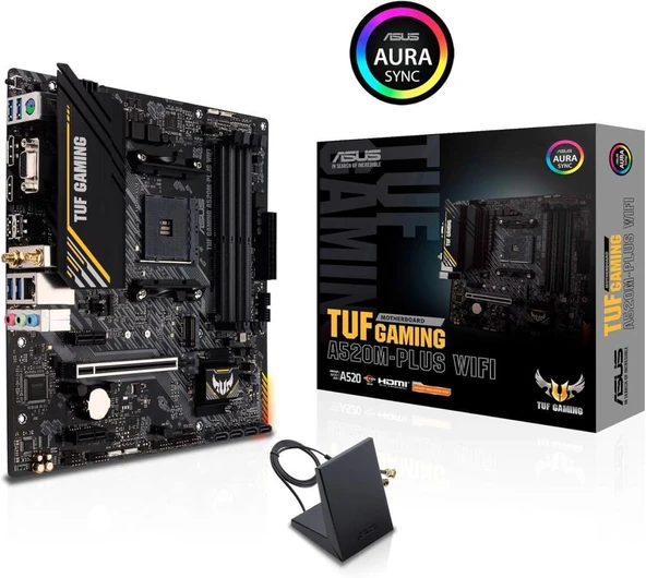 Asus TUF Gaming A520M-PLUS Wi-Fi AMD AM4 DDR4 Micro ATX Anakart Outlet ürün görseli 1