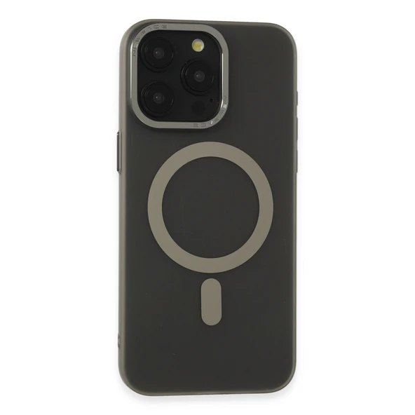 Apple İphone 15 Pro Kılıf Lodos Magneticsafe Mat Kapak - Titan Gri ürün görseli 1