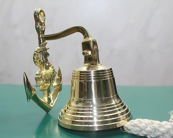 Pirinç Duvara Asmalı Çapalı Çan 6098 ürün görseli 1