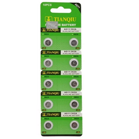 TıanQıu Ag11 Lr721/362 Alkalin 10'lu Düğme Pil ürün görseli 1