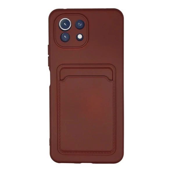 Xiaomi Mi 11 Lite Kılıf Kelvin Kartvizitli Silikon - Bordo ürün görseli 1