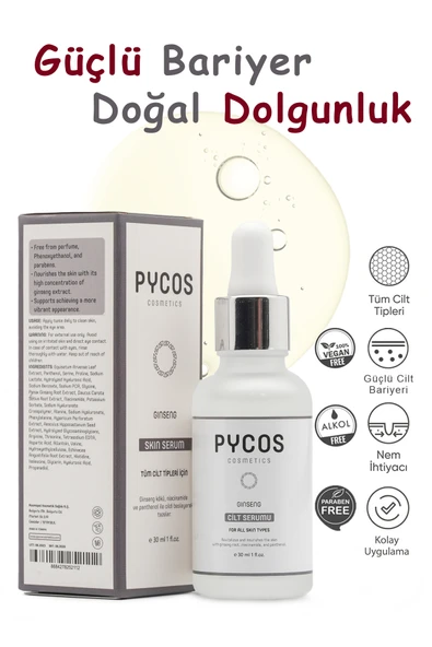 PYCOS COSMETICS Cilt Yenilenmesine Ve Tazelenmesine Yardımcı Yoğun Ginseng Bakım Serumu 30 ml ürün görseli 1
