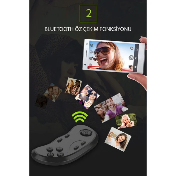 Shinecon Sc-b01 Sanal Gerçeklik Gözlüğü Kumandası - Siyah - Resim 2