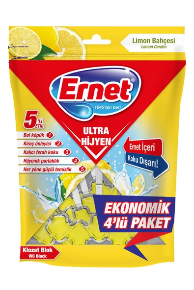 Ernet Ultra Hijyen Klozet Blok Limon Bahçesi 4x50 G ürün görseli 1