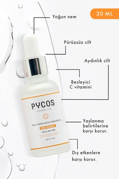 C Vitaminli, Aydınlatıcı, Ton Eşitleyici, Parlaklık Veren Cilt Bakım Serumu 30 ml ürün görseli 1