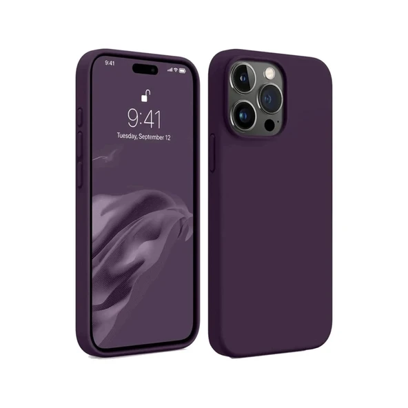Apple İphone 15 Pro Max Kılıf First Silikon - Mürdüm ürün görseli 1