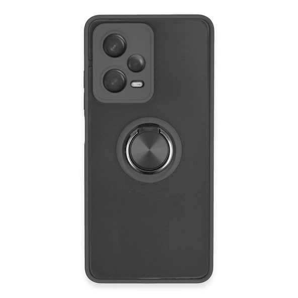 Xiaomi Redmi Note 12 5g Kılıf Montreal Yüzüklü Silikon Kapak - Siyah ürün görseli 1