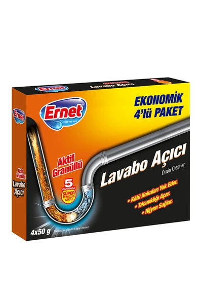 Ernet Lavabo Açıcı Granül 4'lü Ekonomik Paket 4x50 G ürün görseli 1
