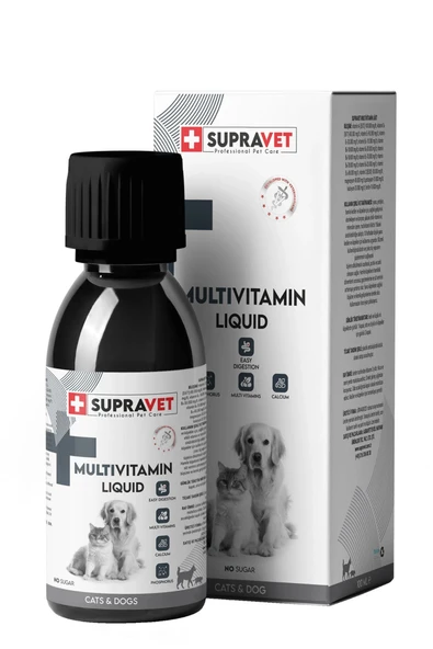 Supravet Multivitamin Sağlıklı Kedi Köpekler İçin Sıvı Damla 100 ml ürün görseli 1