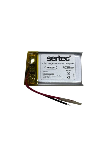 Sertec 402030 3.7v 200mah Li-polymer Pil (devreli/1.5a) ürün görseli 1