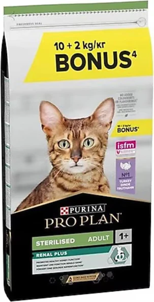 Pro Plan Renal Plus Kısırlaştırılmış Hindi Etli Kedi Maması 12 Kg (10 + 2 Kg) ürün görseli 1