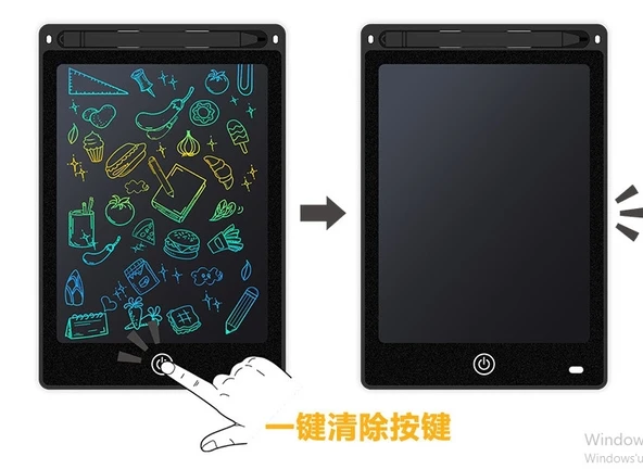 20 Inc Renkli Lcd Grafik Dijital Kalemli Çizim Tableti Yazı Tahta Not Yazma Eğitim Tableti Siyah - Resim 2