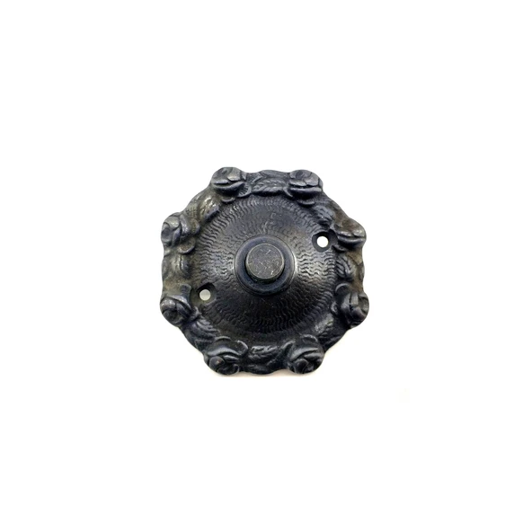 Antika Tarz Dekoratif Pirinç Güllü Kapı Zili - 75mm, Oksit ürün görseli 1