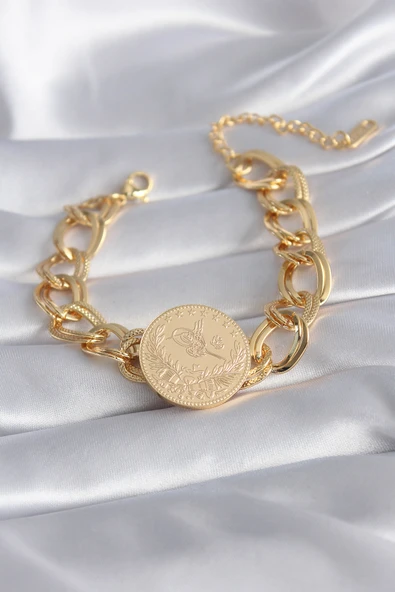 316L Çelik Gold Renk Reşat Model Samanyolu Kadın Bileklik TJ-BB5867 ürün görseli 1