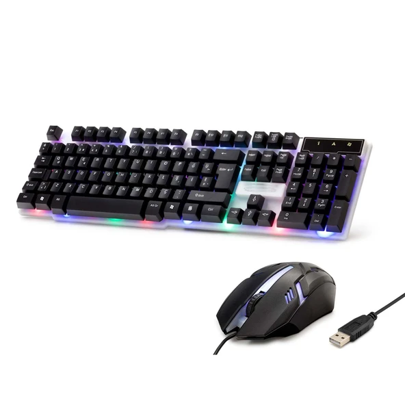 Kablolu Oyuncu Klavye Mouse Set Led Q Siyah H837Q ürün görseli 1
