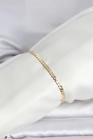 CM 14K Gold Renk Zincirli Model Kadın Bileklik TJ-BB8294 ürün görseli 1