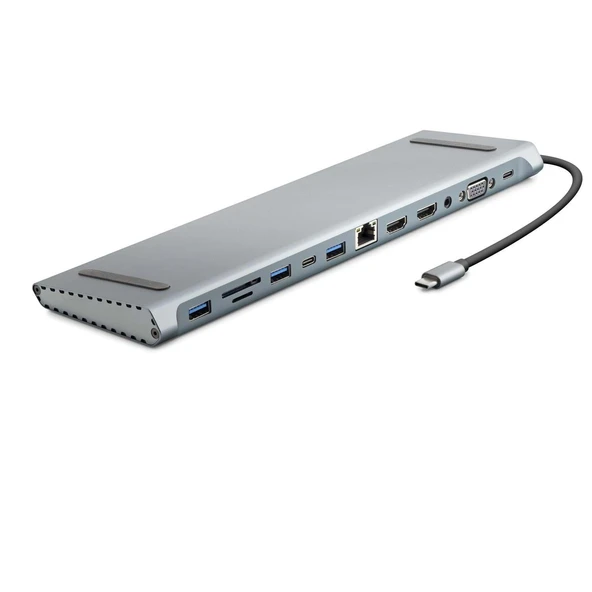 Type-C Hdtv 2 * Type-C + 2 * Hdmı + 3 * Usb3.0 + Vga + Audıo + Lan + Tf + Sd 12 In 1 HDX7855 ürün görseli 1