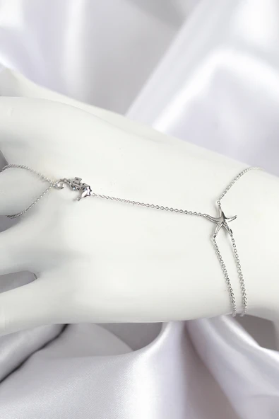 Pirinç Zirkon Taşlı Deniz Atı Ve Yıldız Model Gümüş Renk Şahmeran TJ-SN712 ürün görseli 1
