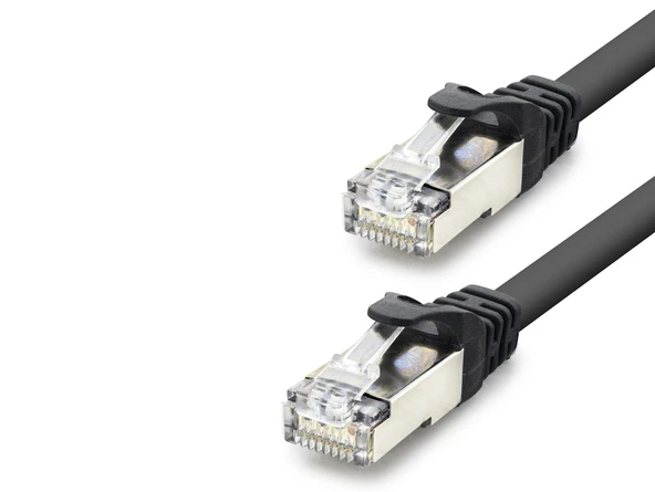 Cat7 Ethernet Patch Kablosu 10 Gbps 600 Mhz 30 Cm - Siyah HDX5088 ürün görseli 1