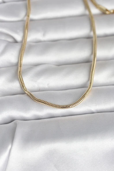 CM 14K Gold Renk Yılan Zincir Model 60 cm Kadın Kolye TJ-BKO10995 ürün görseli 1