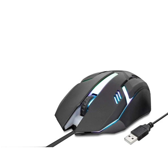 Kablolu Oyuncu Mouse Led 800/1600 Dpı 140Cm Siyah HDX3257 ürün görseli 1