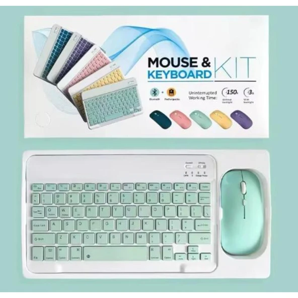 ZR20Km Yeşil Kablosuz Klavye Mouse Set ürün görseli 1