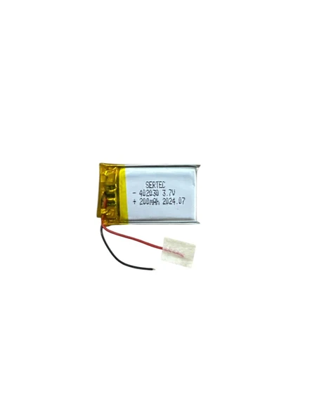 402030 3.7V 200mAh Li-Polymer Pil (Devreli/1.5A) ürün görseli 1