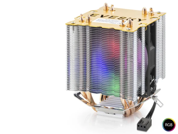 Cpu İşlemci Kule Tipi Soğutucu 500 Serisi Çift Fanlı 4 Bakır Borulu Rgb - Siyah ND2604 ürün görseli 1
