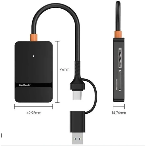 ZR783 Ads-316 Type-C + Usb 8 İn 1 Card Reader 5Gbps ürün görseli 1