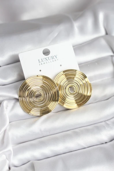 Pirinç Gold Renk Circle Model Kadın Küpe TJ-BKP11435 ürün görseli 1