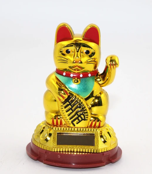 Güneş Enerjili Pati Salayan Şans Kedisi ( Maneki Neko ) Alk2931 ürün görseli 1