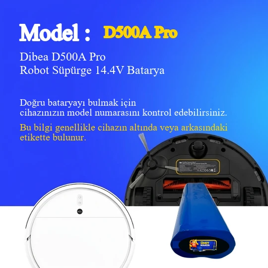 Dibea D500A Pro Robot Süpürge 3200 mAh Batarya - Resim 2