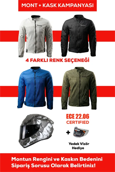 REVERTECH Şehir İçi Kullanıma Uygun Korumalı Yazlık Motosiklet Montu + HEDİYE AXXIS DRAKEN S TROOPER D2 KASK ürün görseli 1