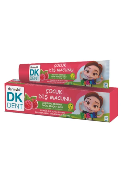 Dermokil Dk Dent Pırıl Ahududu Aromalı Vegan Çocuk Diş Macunu 50 ml ürün görseli 1