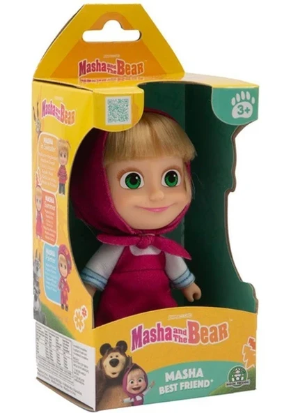 Giochi Preziosi Masha & Koca Ayı 12 cm Bebek S3 MHA37000 (K. Pembe Başlıklı - Beyaz) ürün görseli 1