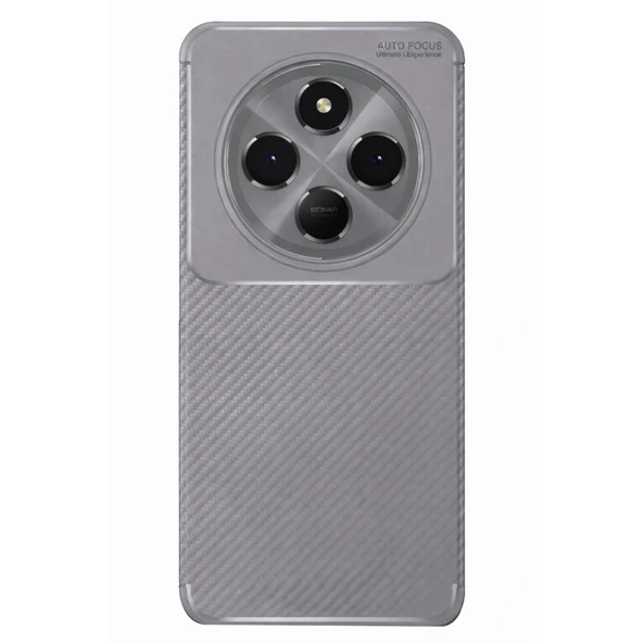 Xiaomi Redmi 14c Kılıf Auto Focus Karbon Kapak - Gri ürün görseli 1