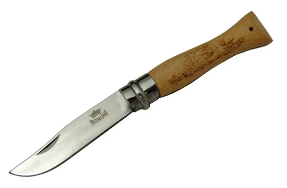 T0195 Bahçe Çakı 16 Cm - Ahşap Sap, Bilezikli, Kılıflı ürün görseli 1