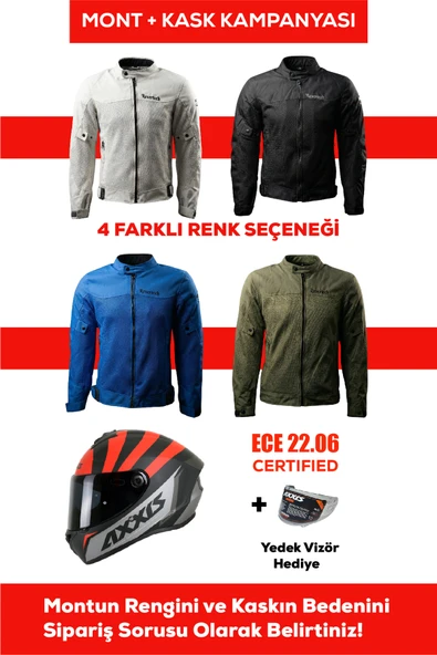 REVERTECH Şehir İçi Kullanıma Uygun Korumalı Yazlık Motosiklet Montu + HEDİYE AXXIS DRAKEN S PRIMIER B5 KASK ürün görseli 1