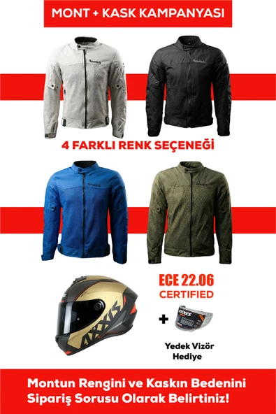 REVERTECH Şehir İçi Kullanıma Uygun Korumalı Yazlık Motosiklet Montu + HEDİYE AXXIS DRAKEN S GEAR A9 KASK ürün görseli 1