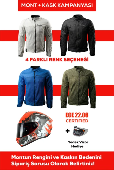 REVERTECH Şehir İçi Kullanıma Uygun Korumalı Yazlık Motosiklet Montu + HEDİYE AXXIS DRAKEN S TROOPER E5 KASK ürün görseli 1