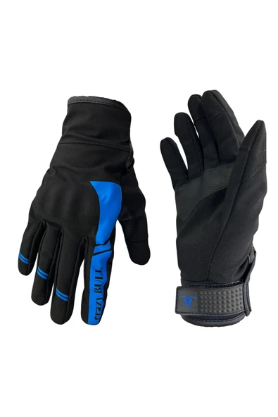 MOTOKIT Crazybull Eagle Mavi / Suya ve Rüzgara Dayanıklı 4 Mevsim Erkek Motosiklet Eldiveni + BUFF HEDİYELİ ürün görseli 1