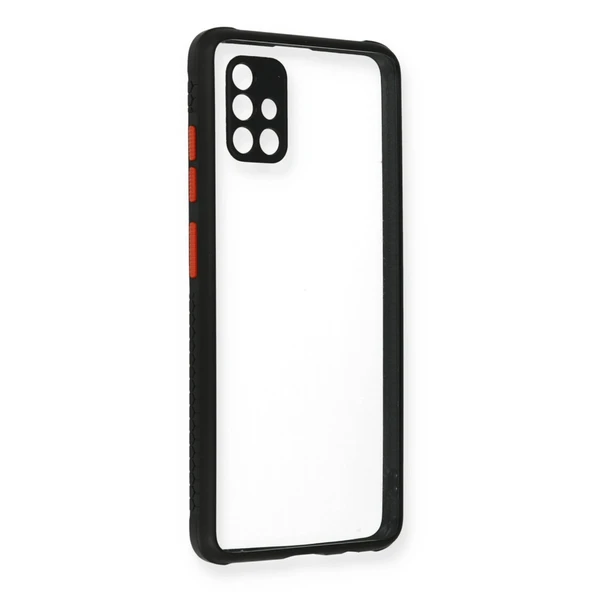 Samsung Galaxy A71 Kılıf Miami Şeffaf Silikon - Siyah ürün görseli 1