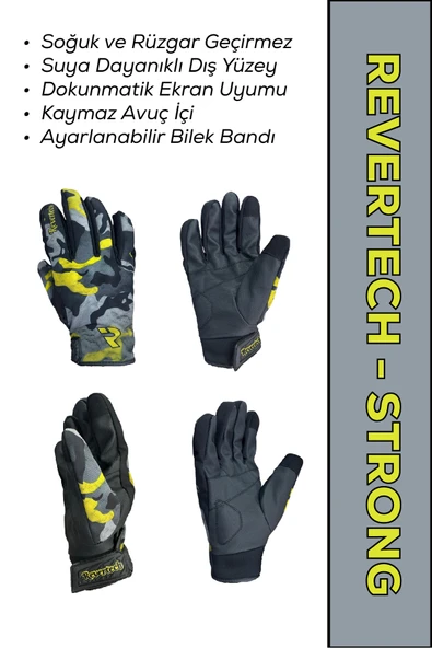 MOTOKIT Revertech Strong Komando / Su ve Rüzgar Geçirmez Kışlık Motosiklet Eldiveni + BUFF HEDİYELİ ürün görseli 1