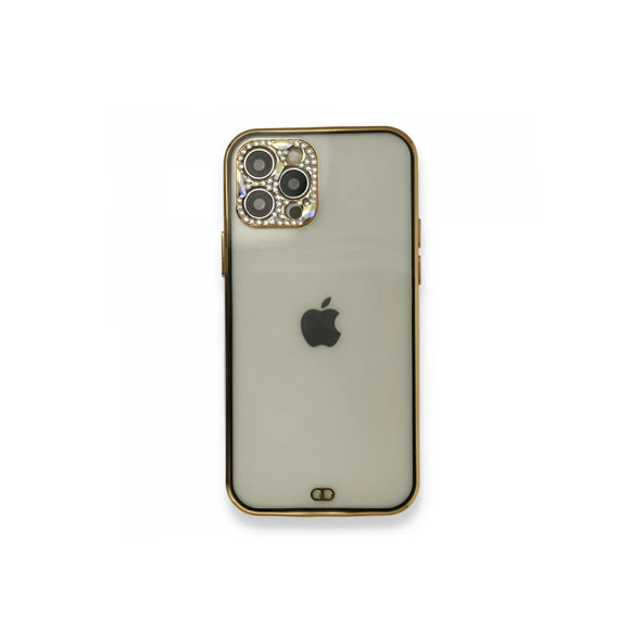 Apple İphone 12 Pro Kılıf Liva Taşlı Silikon - Siyah ürün görseli 1