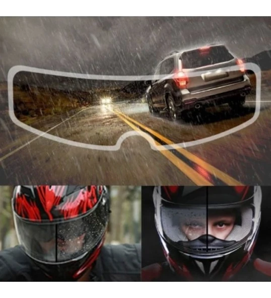 Kask Vizörü İçin Yağmur Ve Buğu Engelleyici Film ürün görseli 1