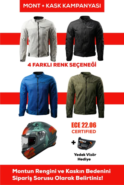 REVERTECH Şehir İçi Kullanıma Uygun Korumalı Yazlık Motosiklet Montu + HEDİYE AXXIS DRAKEN S SIMIAN B4 KASK ürün görseli 1