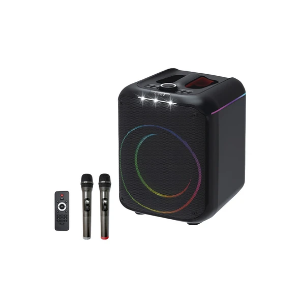 F39 25w Sürücülü Rgb Işıklı 2 Adet Mikrofonlu Bluetooth 5.3 Kablosuz Hoparlör – Siyah ürün görseli 1