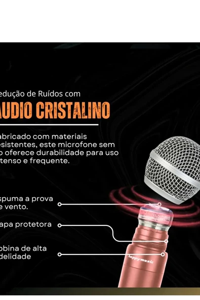 Profesyonel Çiftli Kablosuz Mikrofon Seti Karaoke Şarj Edilebilir 50 Metre Mesafe Rose - Resim 4