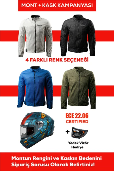 REVERTECH Şehir İçi Kullanıma Uygun Korumalı Yazlık Motosiklet Montu + HEDİYE AXXIS DRAKEN S DINATOON C7 KASK ürün görseli 1